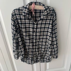 Madewell flannel plaid shirt.